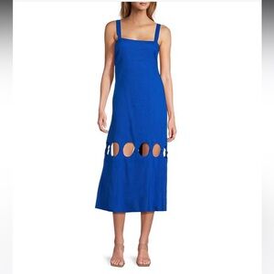 ANTONIO MELANI Royal Blue Cut-Out Midi Dress